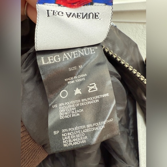 Leg Avenue Top Gun Aviator Brown Bomber Jacket Set Halloween Costume Medium - Picture 15 of 17